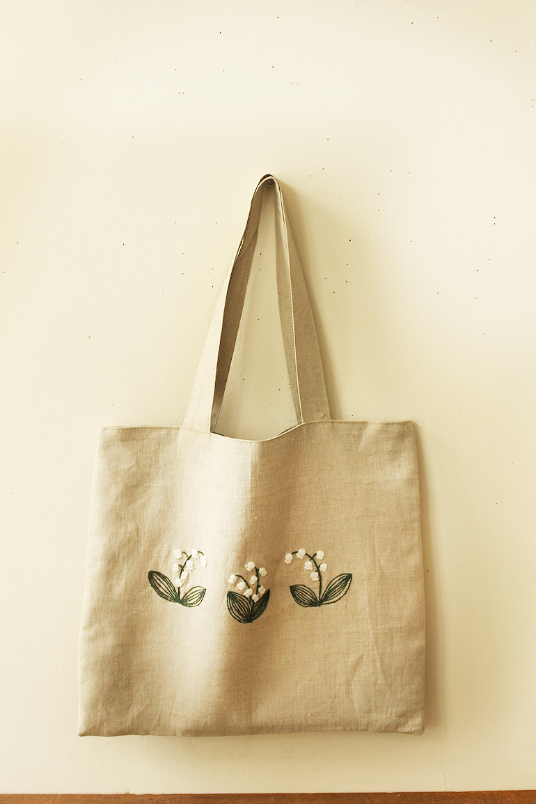 リネン刺繍糸生地セット 深緑<br />深緑